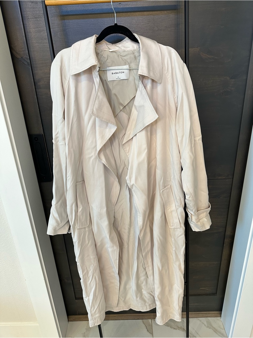 Babaton Light Cream Drape Trench Coat